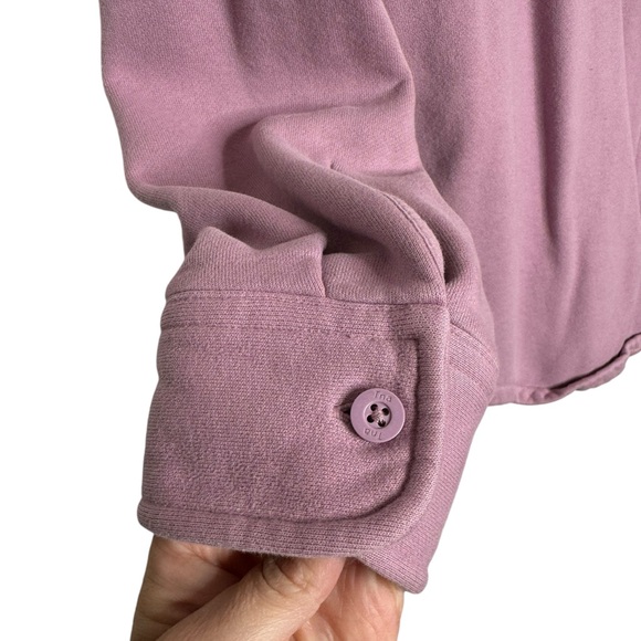Aritzia | TNA Cozyfleece Boyfriend Button Up in Soft Orchid Small - Picture 5 of 7